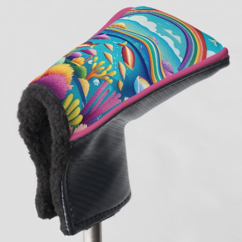 Colorful Underwater Under the Rainbow Golf Head Cover