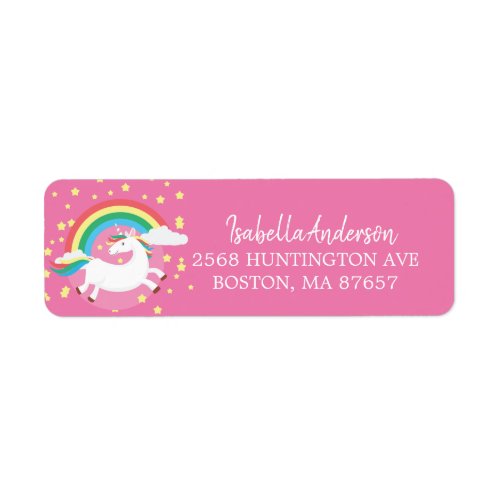 Colorful Unicorn Address Label