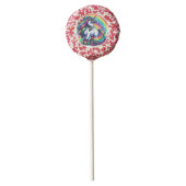 Colorful Unicorn and Rainbow Personalized Birthday Chocolate Covered Oreo Pop (Front)