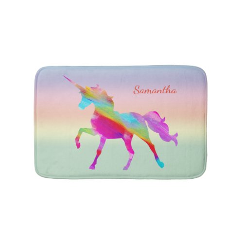 Colorful Unicorn Bath Mat