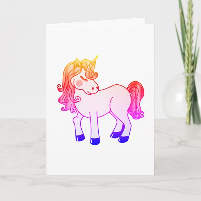 Colorful Unicorn Birthday Card