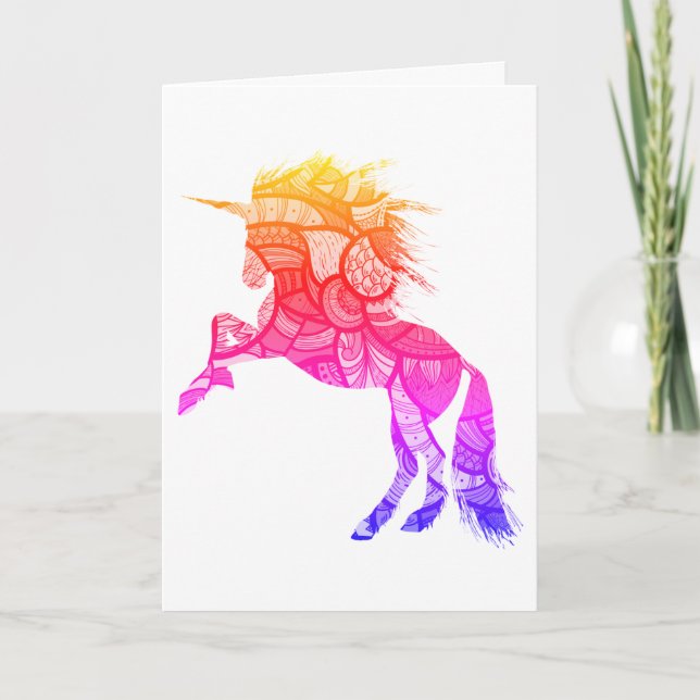Colorful Unicorn, Birthday Card (Front)