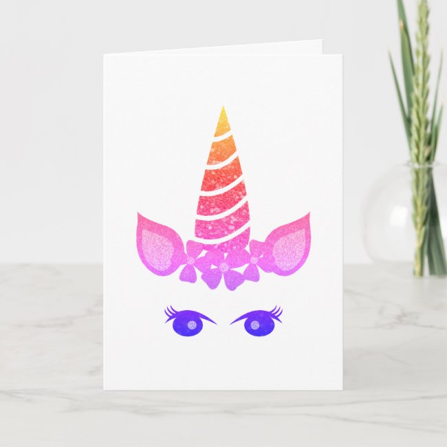 Colorful Unicorn Birthday Card