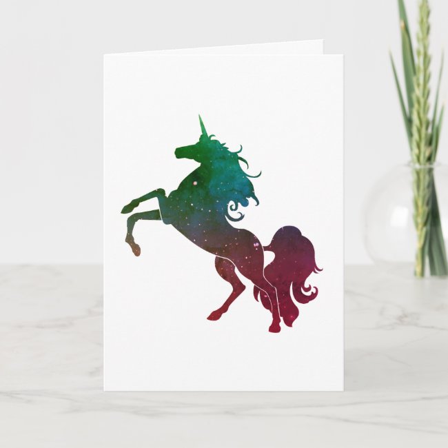 Colorful Unicorn Birthday Card