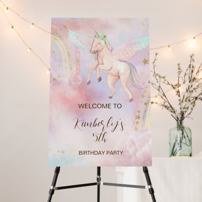 Colorful Unicorn Birthday Foam Board (In Situ (Stand))