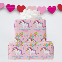 Colorful Unicorn Birthday Personalize Name & Age