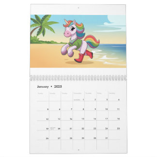 Colorful Unicorn Collection Calendar