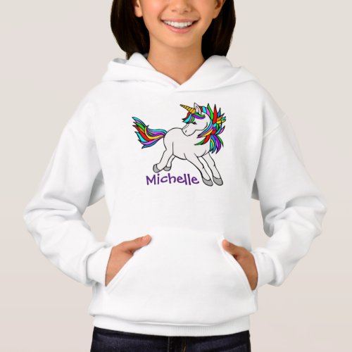 Colorful Unicorn Design Kids Hoodie