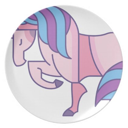 Colorful Unicorn Dinner Plate