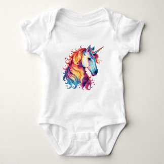 Colorful Unicorn Fantasy – Cute Magical Design  Baby Bodysuit