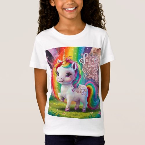 Colorful Unicorn Girls T_shirt