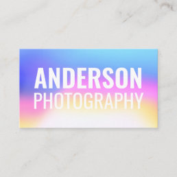 Colorful unicorn gradient bold font typography business card
