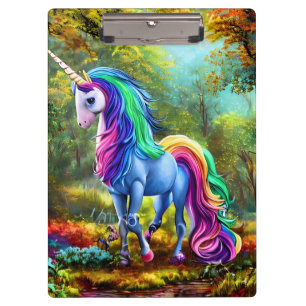 Colorful Unicorn Horse in The Forest-46567 Clipboard