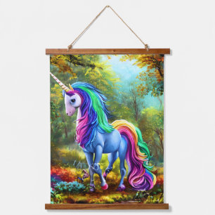 Colorful Unicorn Horse in The Forest-46567 Hanging Tapestry