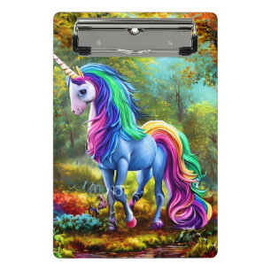 Colorful Unicorn Horse in The Forest-46567 Mini Clipboard