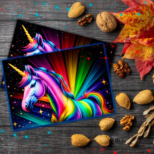 Colorful Unicorn Horse Lovely Stylish Glitter Postcard