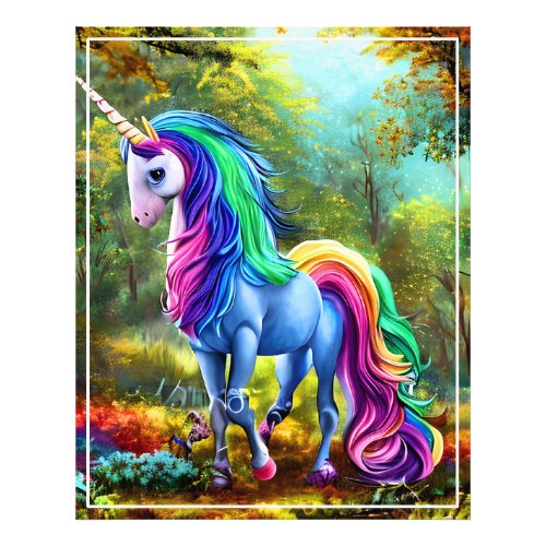 Colorful Unicorn Horse  Photo Print
