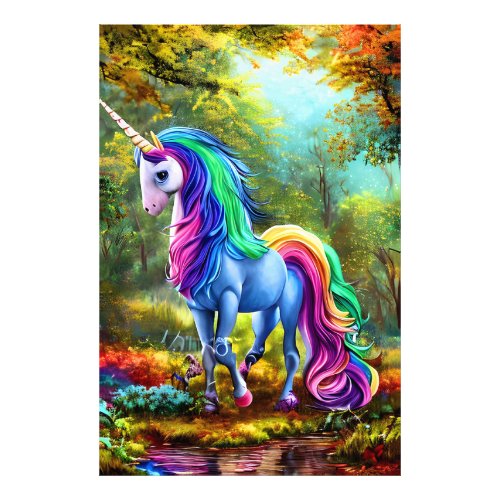 Colorful Unicorn Horse  Photo Print