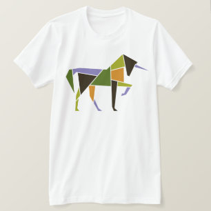 Colorful Unicorn - Modern Abstract Elegant Tangram T-Shirt
