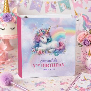 Colorful Unicorn Pastel Magical Birthday Binder