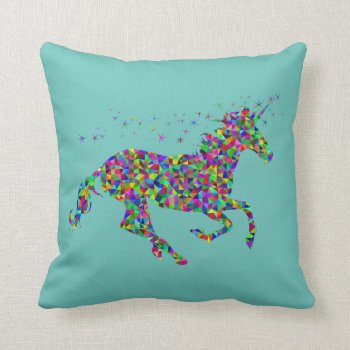Colorful Unicorn Pillow by UnicornsDoExist at Zazzle