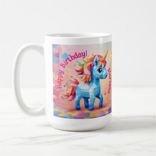 Colorful Unicorn Pinata Birthday Coffee Mug