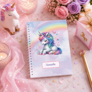 Colorful Unicorn Pink Purple Girl Birthday Persona Notebook