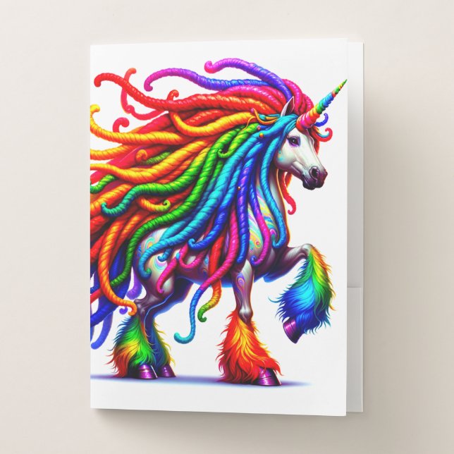 Colorful Unicorn Pocket Folder (Front)