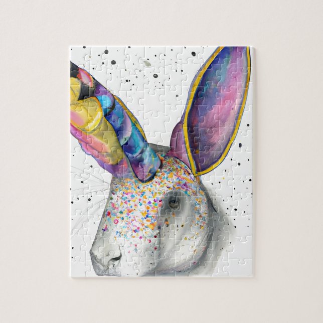 Colorful Unicorn Rabbit  Jigsaw Puzzle (Vertical)