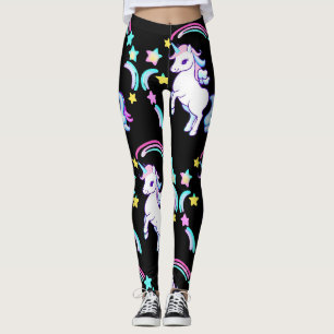 colorful Unicorn rainbow balloon pattern for her Leggings