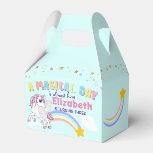 Colorful Unicorn Rainbow Cute Magical Pink Favor Boxes