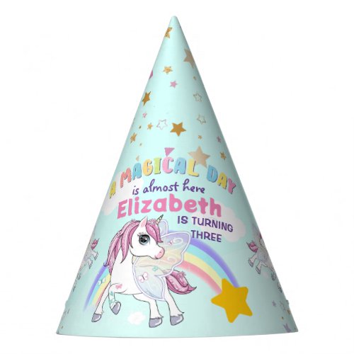 Colorful Unicorn Rainbow Cute Magical Pink Party Hat