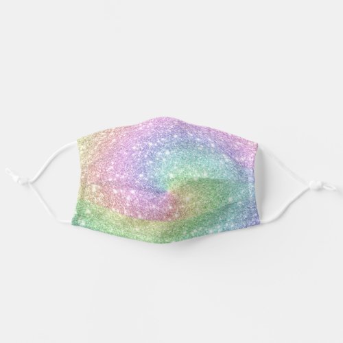 Colorful Unicorn Rainbow Glitter Spiral Pattern Adult Cloth Face Mask