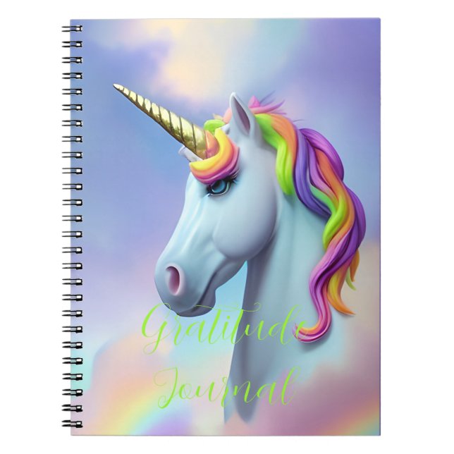 Colorful Unicorn Rainbow Gratitude Journal (Front)