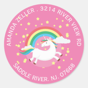 Unicorn Birthday Stickers Zazzle
