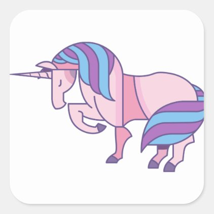Colorful Unicorn Square Sticker