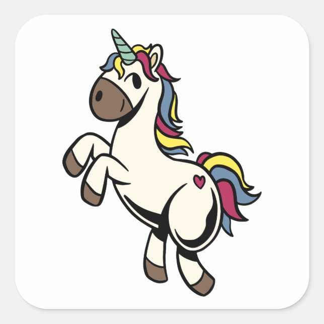 Colorful unicorn Sticker (Front)