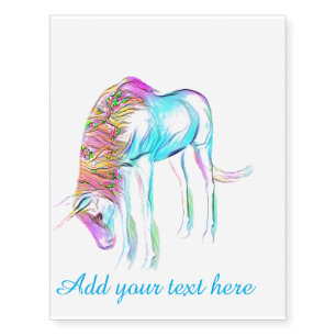 colorful unicorn Temporary Tattoos