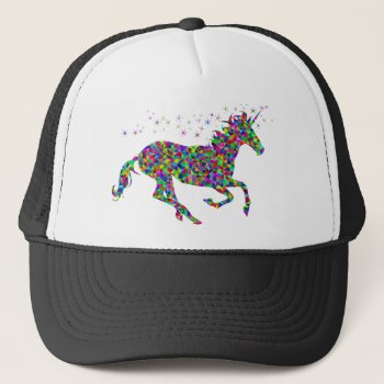 Colorful Unicorn Trucker Hat by UnicornsDoExist at Zazzle