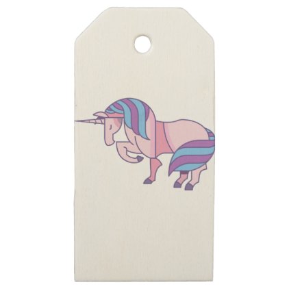 Colorful Unicorn Wooden Gift Tags