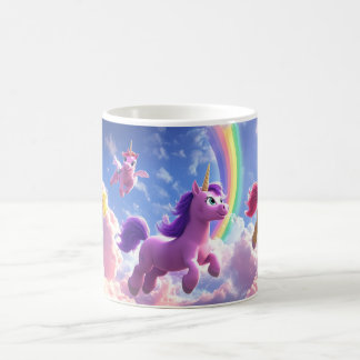 Colorful Unicorns in sky Coffee Mug