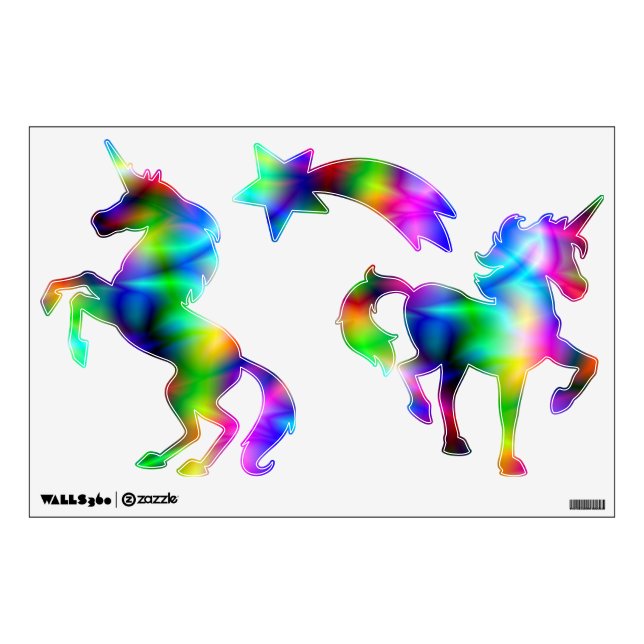 Colorful Unicorns Wall Decal (Front)