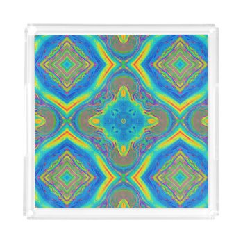 Colorful Unique Abstract Acrylic Tray by angelandspot at Zazzle