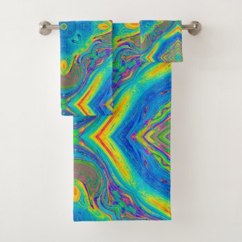 Colorful Unique Abstract Bath Towel Set by angelandspot at Zazzle