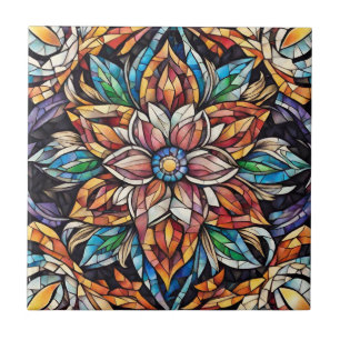 Colorful Unique Abstract Mosaic Flower Ceramic Tile