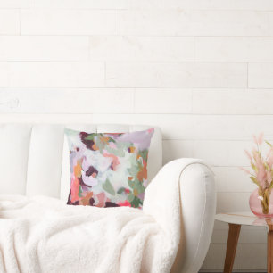 Colorful Unique Abstract Painting Original Art Throw Pillow