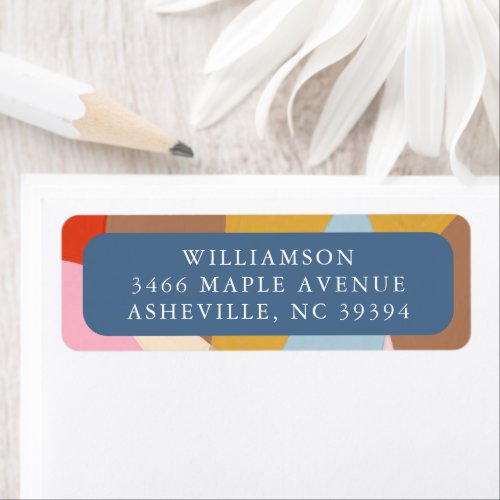 Colorful Unique Abstract Return Address Holiday Label