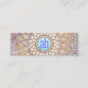 Colorful, Unique and Festive Monogrammed Glitter Mini Business Card