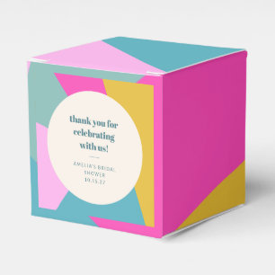 Colorful Unique Custom Bridal Shower Thank You Favor Boxes