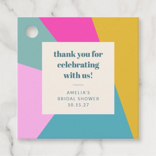 Colorful Unique Custom Bridal Shower Thank You Favor Tags